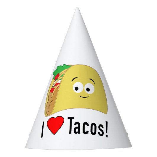 I Love Tacos Birthday Pet Feesthoedjes (Voorkant)