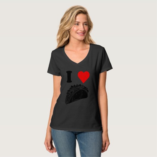 I Love Tacos Valentines Day Funny Cinco De Mayo Na T-shirt (Voorkant volledig)