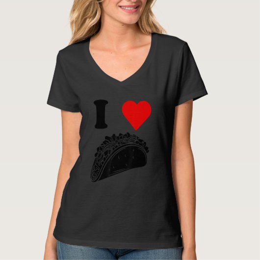 I Love Tacos Valentines Day Funny Cinco De Mayo Na T-shirt (Voorkant)