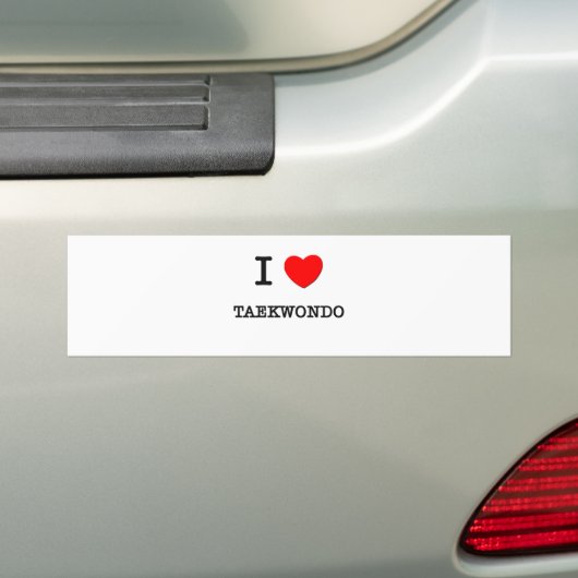 I Love Taekwondo Bumpersticker (Op auto)