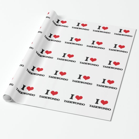 I Love Taekwondo Cadeaupapier (Uitgerold)