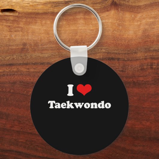 I Love Taekwondo Tshirt Sleutelhanger (Voorkant)