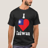 I Love Taiwan Flag Heart Taiwan Taiwanese T-shirt (Voorkant)