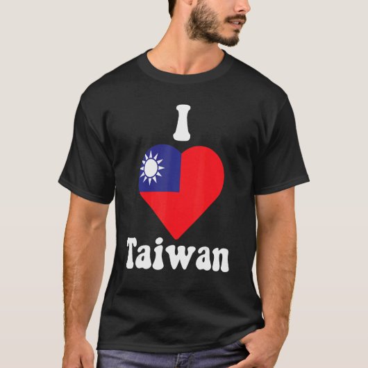 I Love Taiwan Flag Heart Taiwan Taiwanese T-shirt (Voorkant)