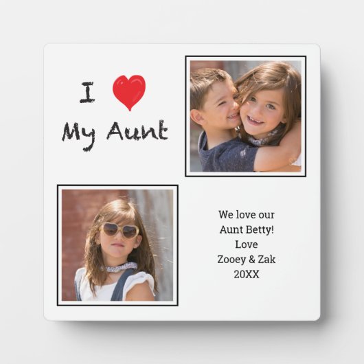 I Love tante 2 Photo Plaque Fotoplaat (Voorkant)