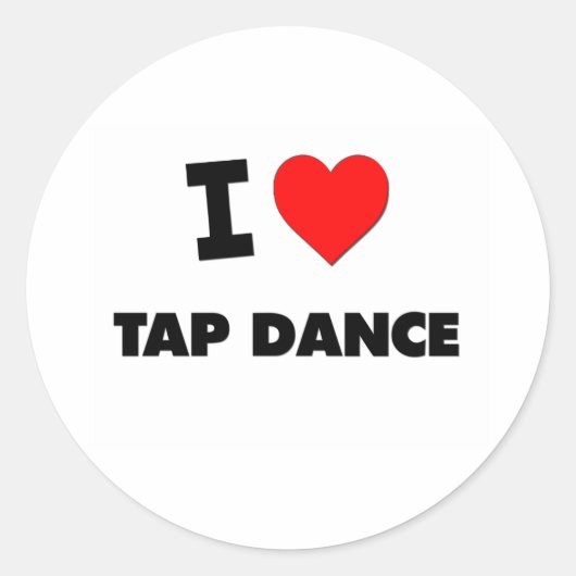 I Love Tap Dance Ronde Sticker (Voorkant)