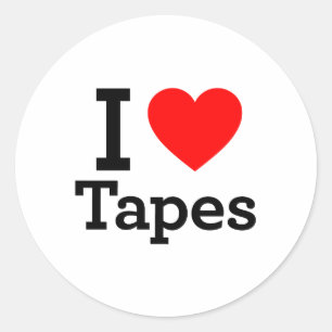 I Love Tapes Ronde Sticker
