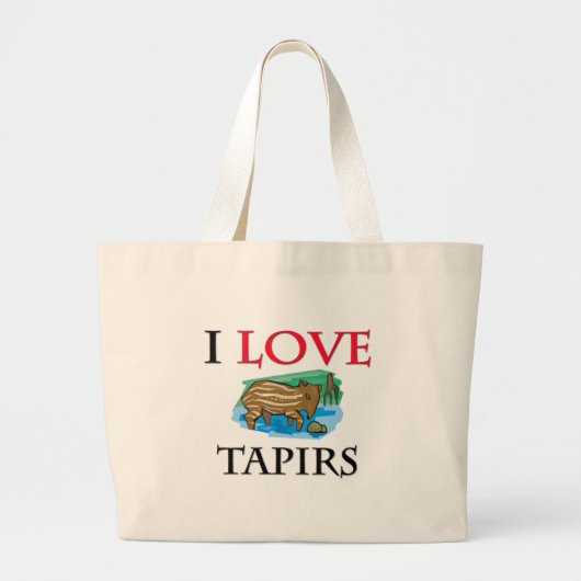 I Love Tapirs Grote Tote Bag (Voorkant)