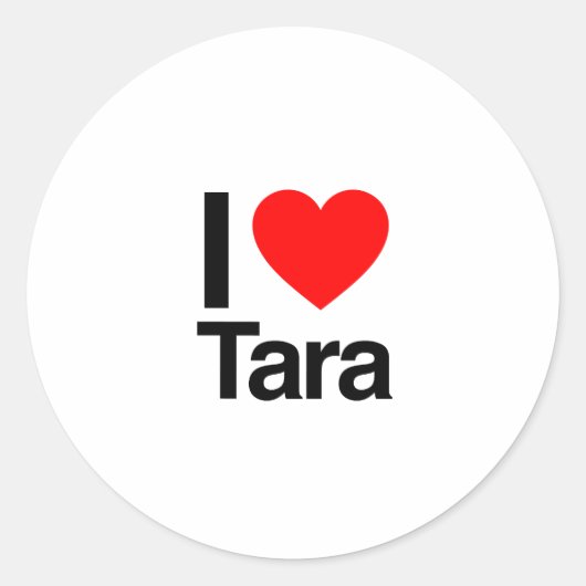 i love tara ronde sticker (Voorkant)