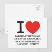 I Love Tartiflette Briefkaart (Voorkant / Achterkant)