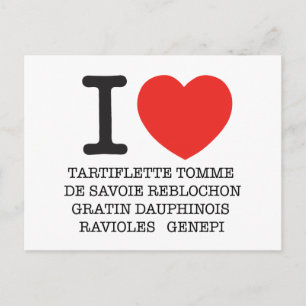 I Love Tartiflette Briefkaart