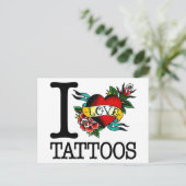 i love tattoos tattoo inked tat design briefkaart (Staand voorkant)
