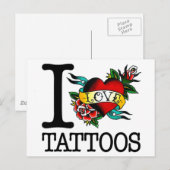 i love tattoos tattoo inked tat design briefkaart (Voorkant / Achterkant)
