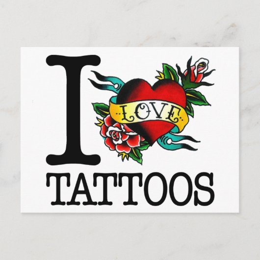 i love tattoos tattoo inked tat design briefkaart (Voorkant)