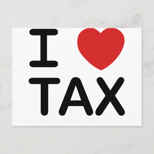 I Love Tax Briefkaart (Voorkant)