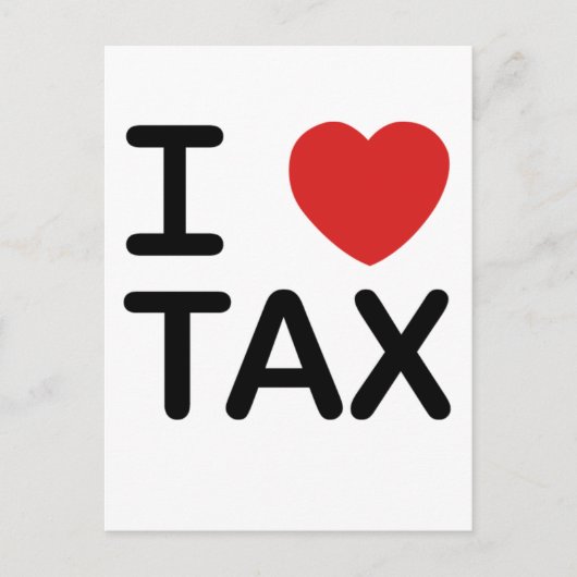 I Love Tax Briefkaart (Voorkant)