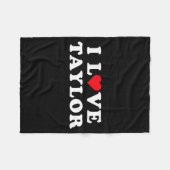I Love Taylor Matching Girlfriend & Boyfriend Fleece Deken (Voorkant (Horizontaal))