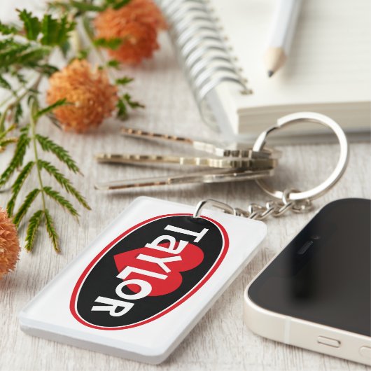 I Love Taylor Sleutelhanger (Voorkant Rechts)