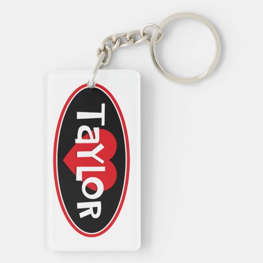 I Love Taylor Sleutelhanger (achterkant)