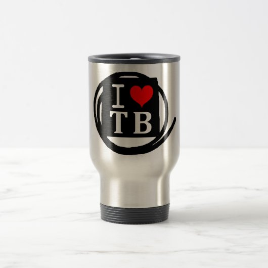 I LOVE TB Frost Glass (1 Color) Reisbeker (Center)