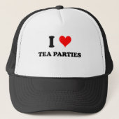 I Love Tea parties Trucker Pet (Voorkant)