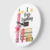 I love teaching reading teacher clock grote klok (Hoek)