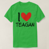 I Love Teagan Name Personalized Girl Woman BFF Fri T-shirt (Design voorkant)