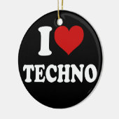 I Love Techno Keramisch Ornament (Links)