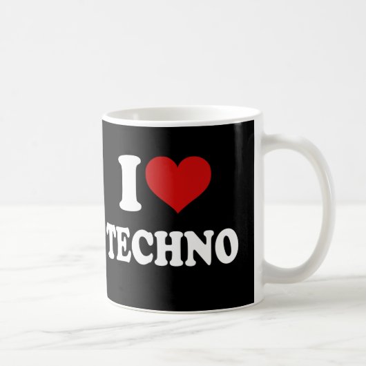 I Love Techno Koffiemok (Rechts)