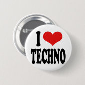 I Love Techno Ronde Button 5,7 Cm (Voorkant /achterkant)