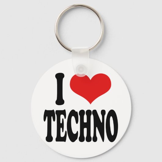 I Love Techno Sleutelhanger (Voorkant)
