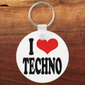 I Love Techno Sleutelhanger (Voorkant)