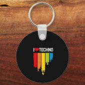I Love Techno Sleutelhanger (Voorkant)