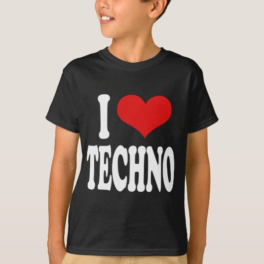 I Love Techno T-shirt (Voorkant)