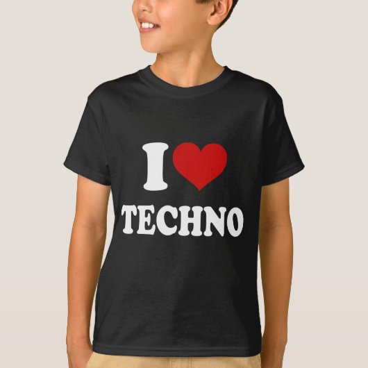 I Love Techno T-shirt (Voorkant)