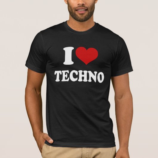 I Love Techno T-shirt (Voorkant)
