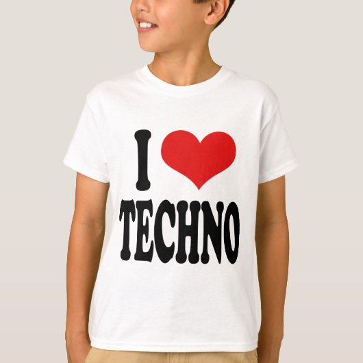 I Love Techno T-shirt (Voorkant)