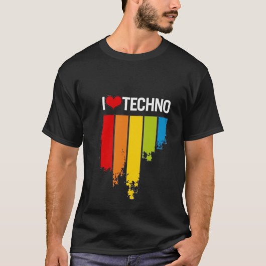 I Love Techno T-Shirt (Voorkant)