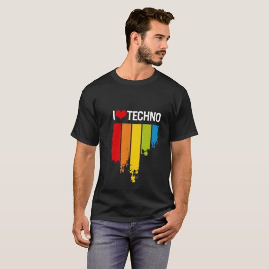 I Love Techno T-Shirt (Voorkant volledig)