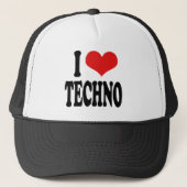 I Love Techno Trucker Pet (Voorkant)