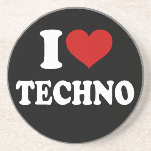I Love Techno Zandsteen Onderzetter
