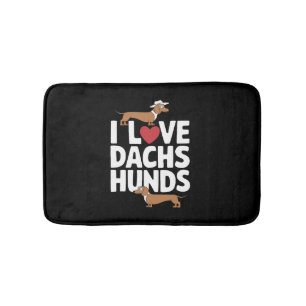 I Love Teckels Fun Graphic voor Hondenliefhebbers Badmat
