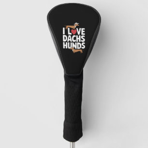 I Love Teckels Fun Graphic voor Hondenliefhebbers Golfheadcover