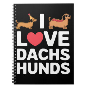 I Love Teckels Leuke illustratie met Cool Notitieboek
