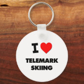 I Love Telemark Skiing Sleutelhanger (Voorkant)