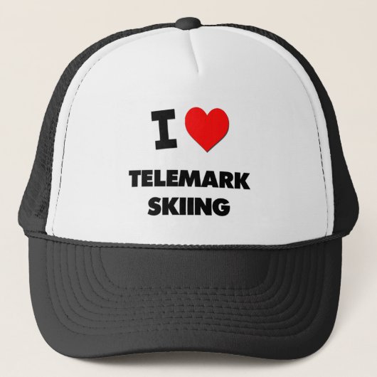 I Love Telemark Skiing Trucker Pet (Voorkant)
