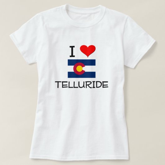 I Love TELLURIDE Colorado T-shirt (Design voorkant)