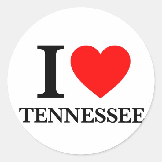 I Love Tennessee Ronde Sticker (Voorkant)