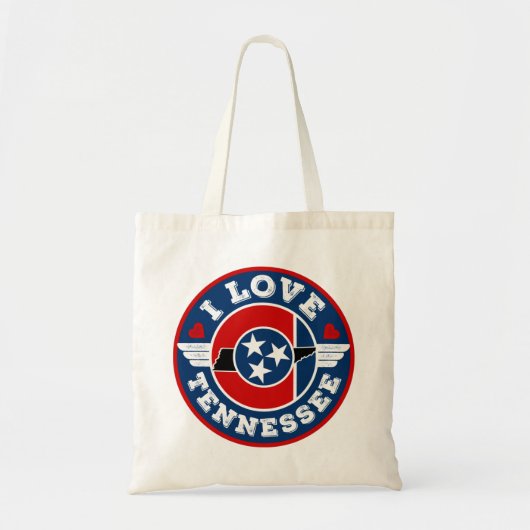 I Love Tennessee State Flag and Map Tote Bag (Voorkant)