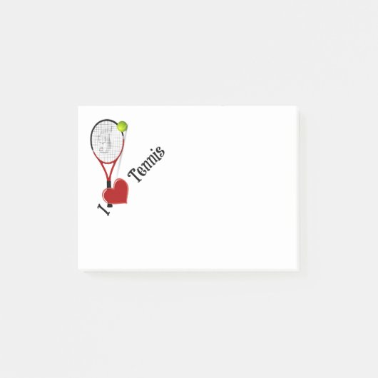 I Love Tennis, ball and racquet Post-it® Notes (Voorkant)